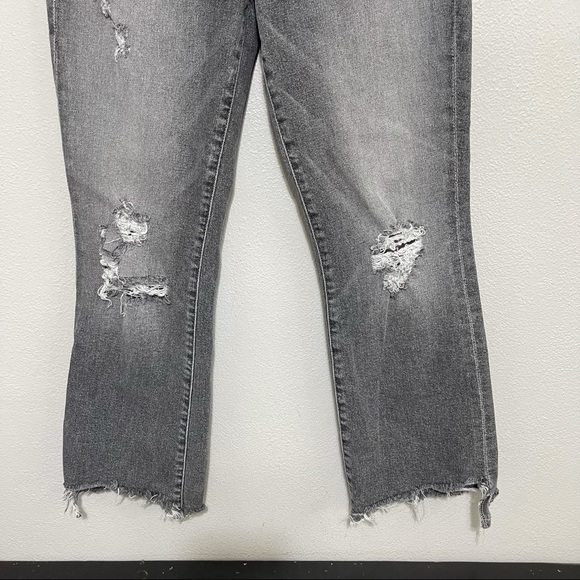 Mother Hustler Cropped Straight Leg Chewed Hem Jeans - Picture 3 of 10